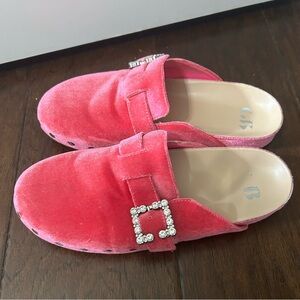 Giani Bini women’s hot pink velvet mules 8